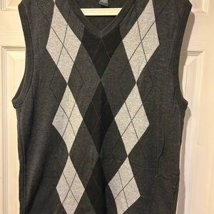 Gray Argyle Sweater Vest